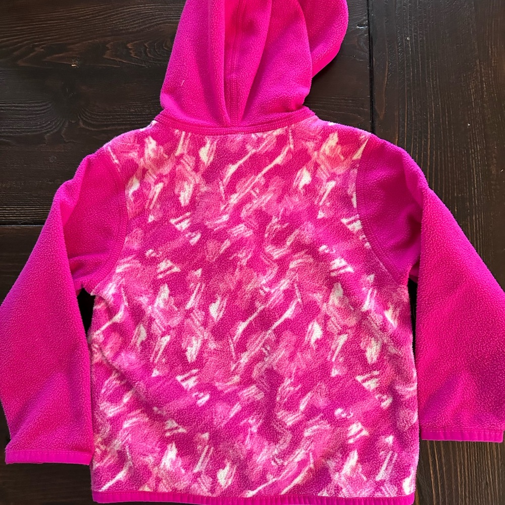 Bright pink North face fleece 12-18 month